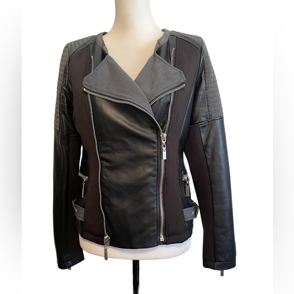 L’Atelier Black Vegan Leather Quilted Moto Jacket, Size Small, Biker Grunge Sexy - Picture 2 of 10